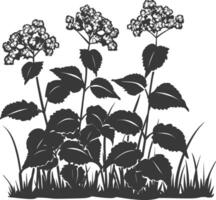 AI generated Silhouette lantana flower in the ground black color only vector