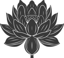 AI generated Silhouette lotus flower black color only vector