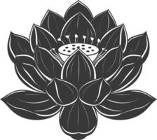 AI generated Silhouette lotus flower black color only vector