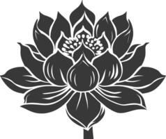 AI generated Silhouette lotus flower black color only vector