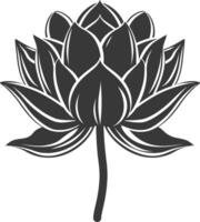 AI generated Silhouette lotus flower black color only vector