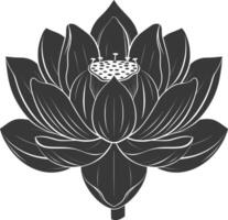 AI generated Silhouette lotus flower black color only vector