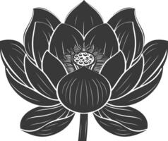 AI generated Silhouette lotus flower black color only vector