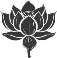 AI generated Silhouette lotus flower black color only vector