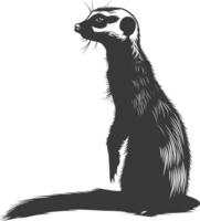 AI generated Silhouette meerkat animal black color only vector