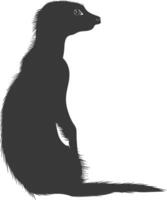 AI generated Silhouette meerkat animal black color only vector