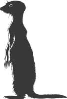 AI generated Silhouette meerkat animal black color only vector