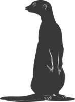 AI generated Silhouette meerkat animal black color only vector