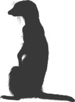 AI generated Silhouette meerkat animal black color only vector