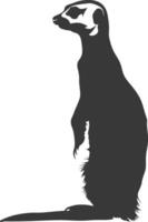 AI generated Silhouette meerkat animal black color only vector