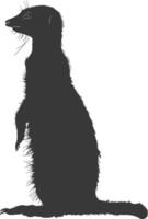 AI generated Silhouette meerkat animal black color only vector