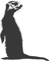 AI generated Silhouette meerkat animal black color only vector