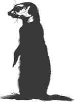 AI generated Silhouette meerkat animal black color only vector