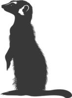 ai generado silueta suricata animal negro color solamente vector