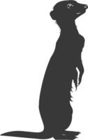 AI generated Silhouette meerkat animal black color only vector