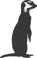 AI generated Silhouette meerkat animal black color only vector