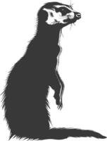 AI generated Silhouette meerkat animal black color only vector