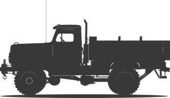 AI generated Silhouette military truck black color only vector