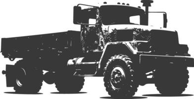 AI generated Silhouette military truck black color only vector