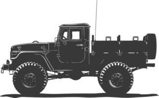 AI generated Silhouette military truck black color only vector