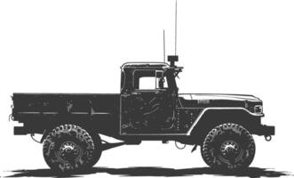 AI generated Silhouette military truck black color only vector