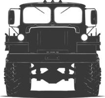 AI generated Silhouette military truck black color only vector