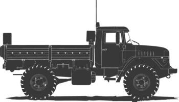 AI generated Silhouette military truck black color only vector