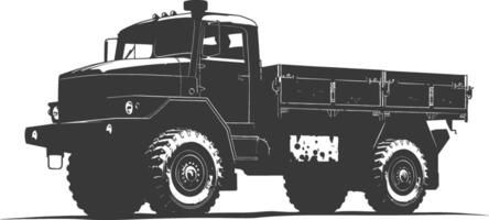 AI generated Silhouette military truck black color only vector