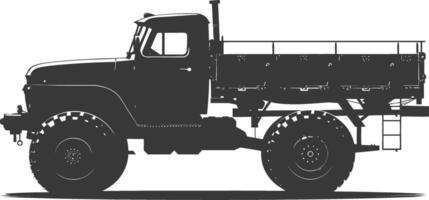 AI generated Silhouette military truck black color only vector