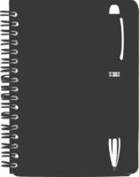 AI generated Silhouette notebook and pen black color only vector