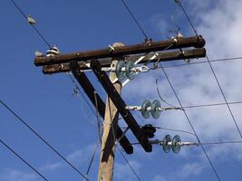 old cable and wires in pictoresque village of Loreto, Baja California Sur, Mexico photo