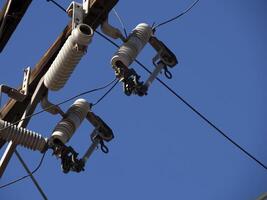 old cable and wires in pictoresque village of Loreto, Baja California Sur, Mexico photo