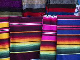 Mexican vivid colors fabric Striped crisp colorful texture, baja california sur mexico photo