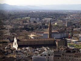 Papa Noel maria del fiore catedral Iglesia florencia aéreo ver paisaje urbano desde Giotto torre detalle cerca catedral Papa Noel maria dei flor, brunelleschi Hazme Italia foto