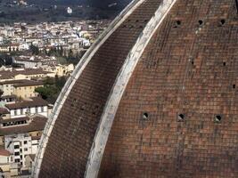 Brunelleschi Dome Aerial view from giotto tower detail near Cathedral Santa Maria dei Fiori Italy photo