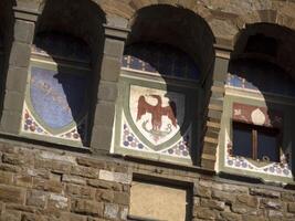 Old palace palazzo vecchio detail Florence Italy photo