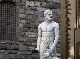 signoria place florence italy statue detail photo