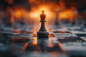 AI generated pawn reaching the other side of the board, transformed into a queen, representing the power of perseverance and transformation. chess game abstract concept photo