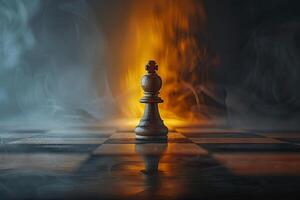 AI generated pawn reaching the other side of the board, transformed into a queen, representing the power of perseverance and transformation. chess game abstract concept photo