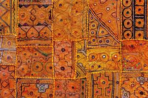 Colorful indian fabric textile. India photo