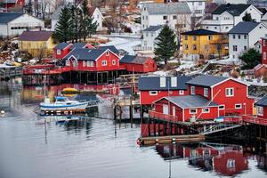 reine pescar aldea, Noruega foto