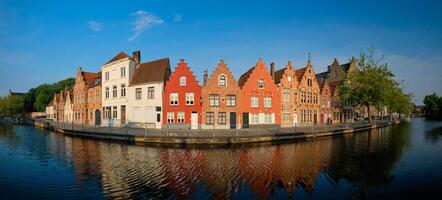 Canal and old houses. Bruges Brugge , Belgium photo