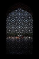 mármol tallado pantalla ventana a de humayun tumba, Delhi foto