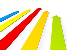 Upward colorful arrows rising photo