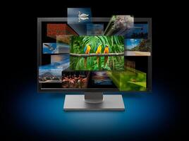 3d television tv set concept photo