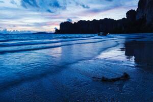 Sunset on Railay beach. Railay , Krabi Province Thailand photo