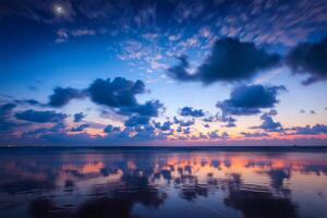 Sunset on Baga beach. Goa photo