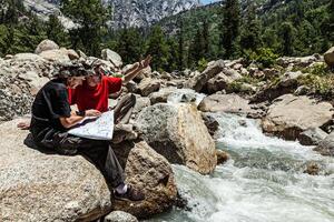 Hikers with map photo