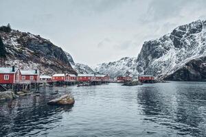 nusfjord pescar pueblo en Noruega foto