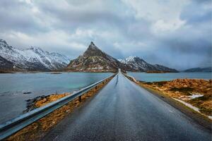 Road in Norway in winter photo